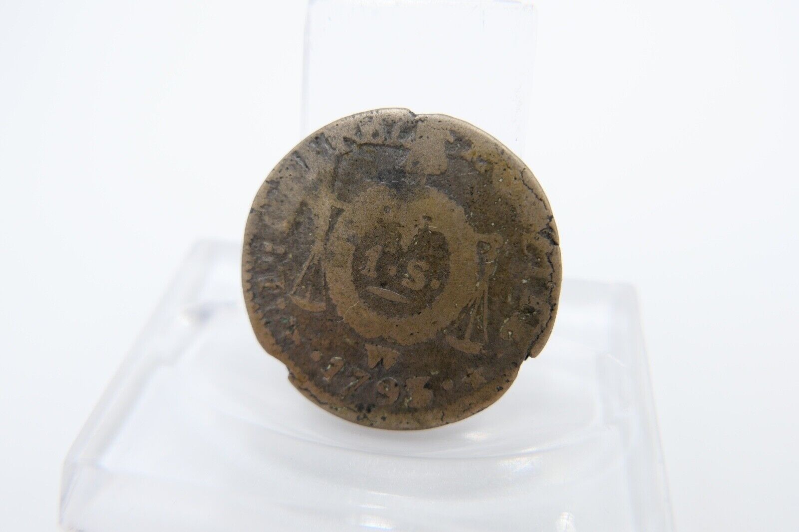 1 Sol AUX BALANCES 1793 W Kupfer Münze s-ss Frankreich Louis XVI Ludwig der 16. - Antikhandel-Stuttgart