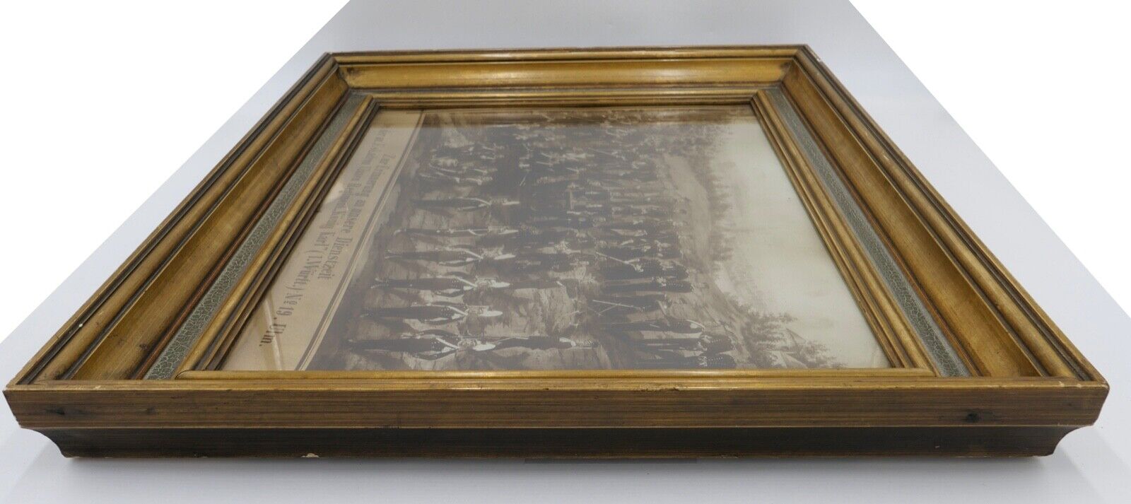 1900 Reservisten Bild m. Eskadron Ulanen Regiment Nr. 19 Foto auf Pappe 62x52cm - Antikhandel-Stuttgart