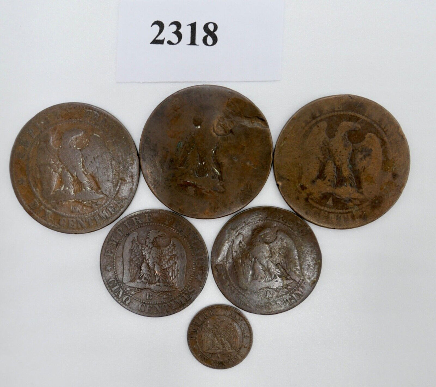 Lot Posten Frankreich Napoleon III 1854-1862 on Cinq Dix 1 5 10 Centimes - Antikhandel-Stuttgart