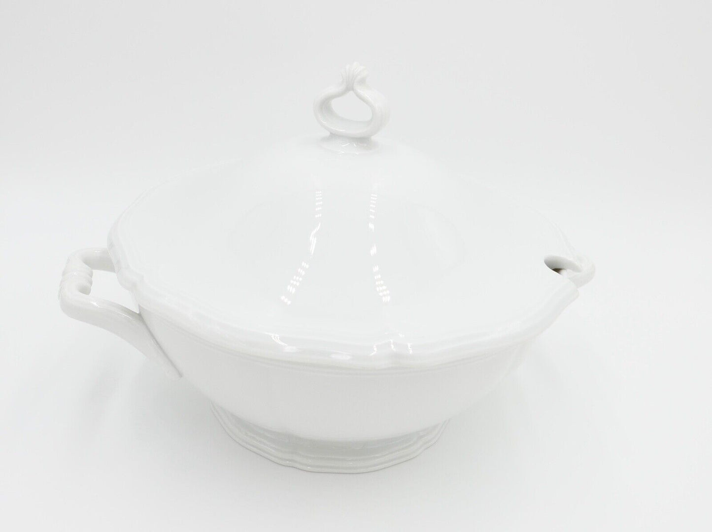 Porzellan Suppenterrine Rosenthal Chippendale Weiß - Antikhandel-Stuttgart