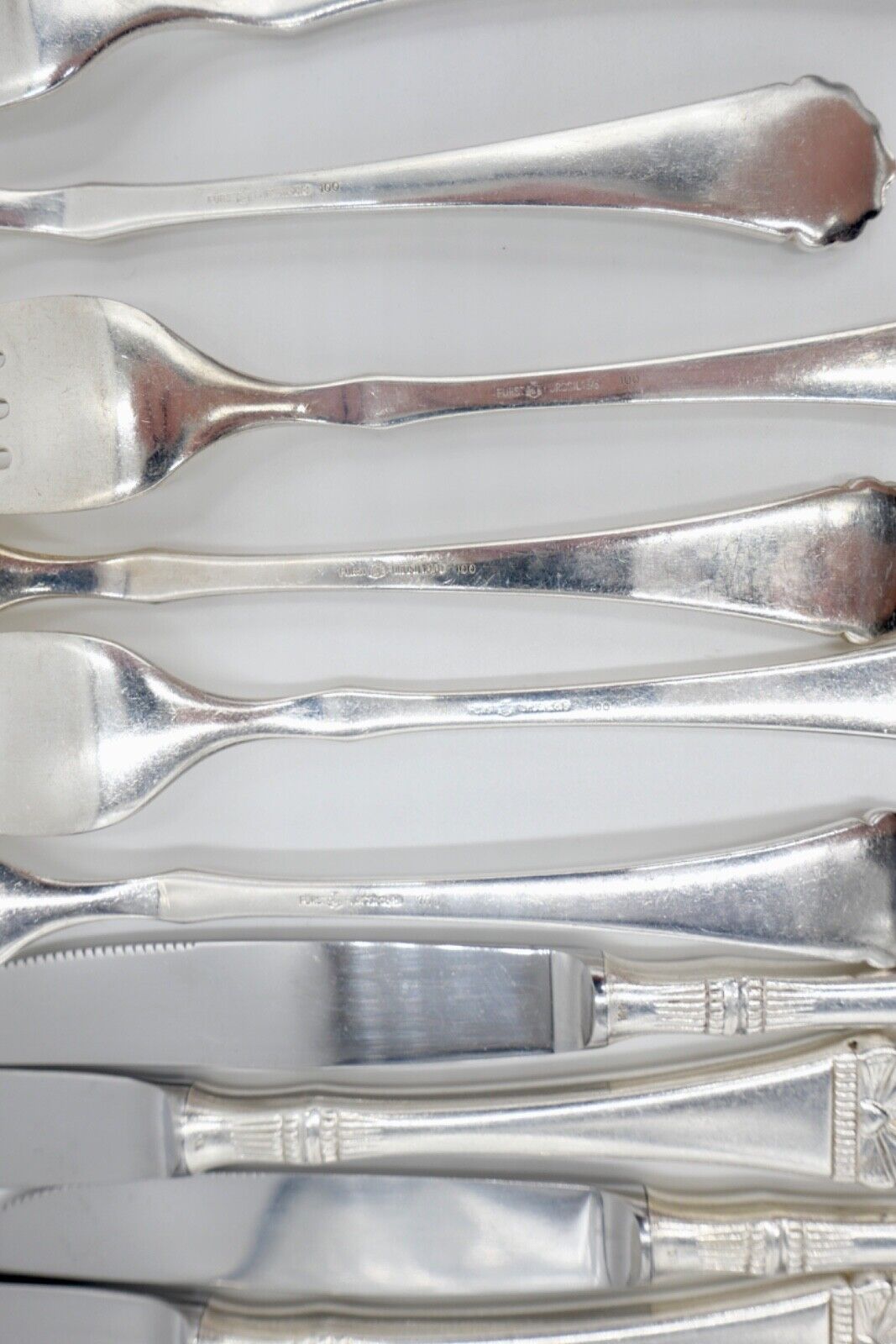 36 Tlg 100 FÜRST FÜROSIL 18/8 Besteck Set Gabel Löffel Messer 100er versilbert - Antikhandel-Stuttgart