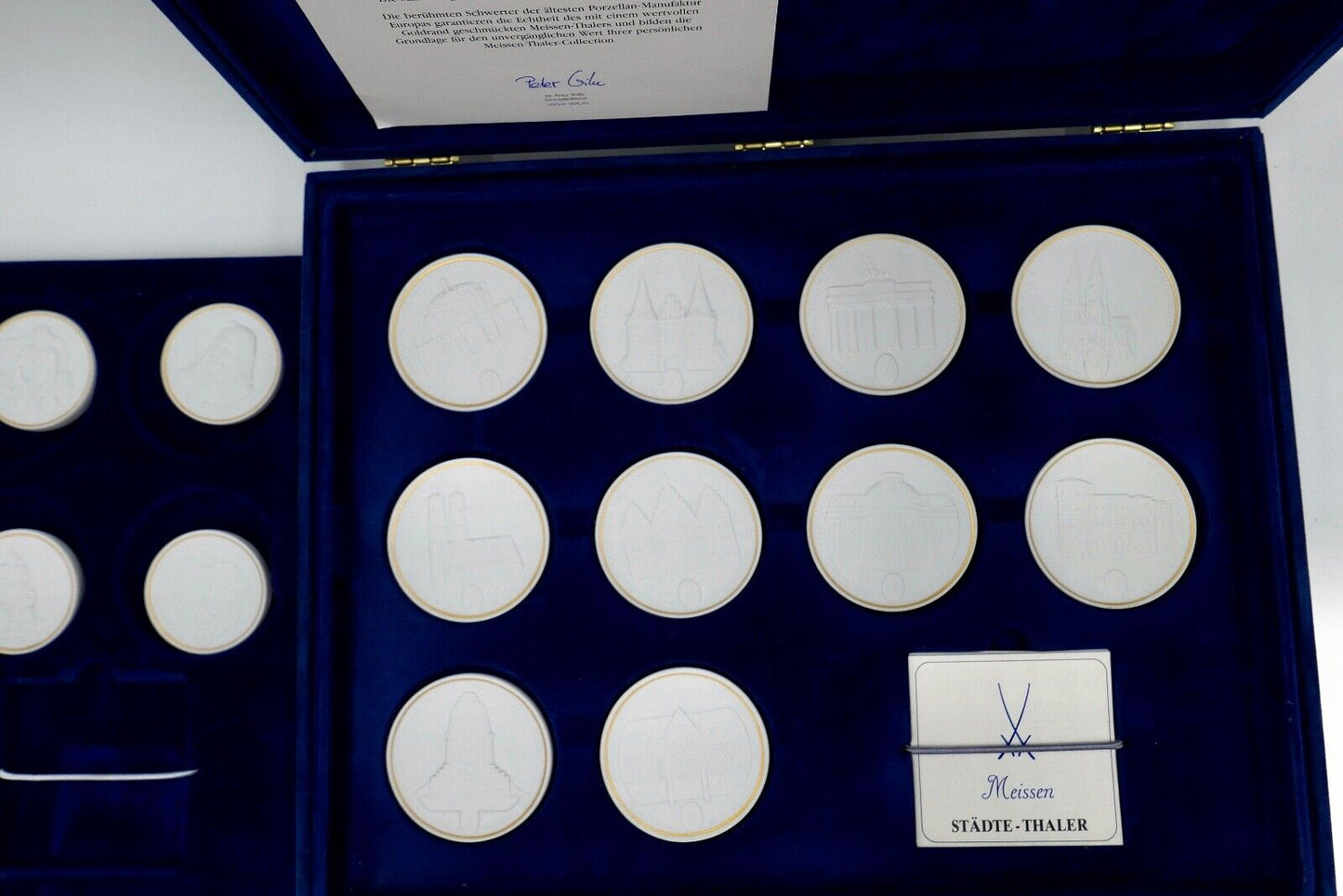 MEISSEN Sammelbox Städte Thaler & berühmte Persönlichkeiten Sammlung Medaillen - Antikhandel-Stuttgart