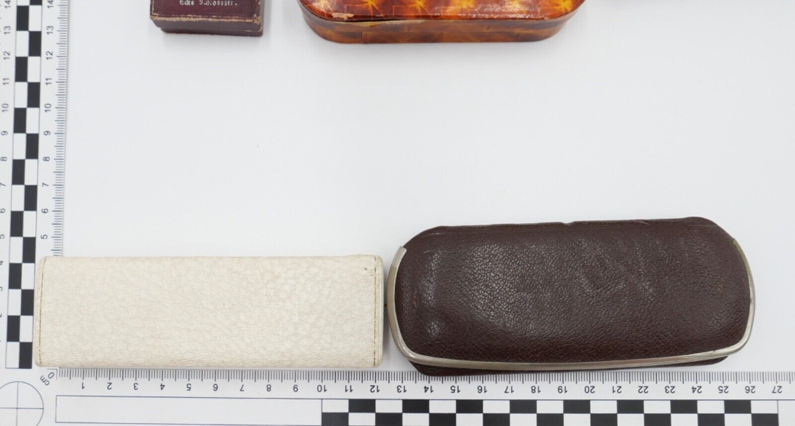 Konvolut alte / antike Etuis Brillen Etui Box Aufbewahrung Schatulle 5 Stück - Antikhandel-Stuttgart