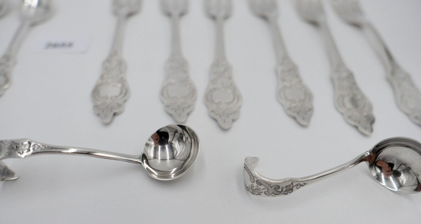 14 Tlg. ROBBE & BERKING Ostfriesenmuster R&B 90er Silber versilbert - Antikhandel-Stuttgart