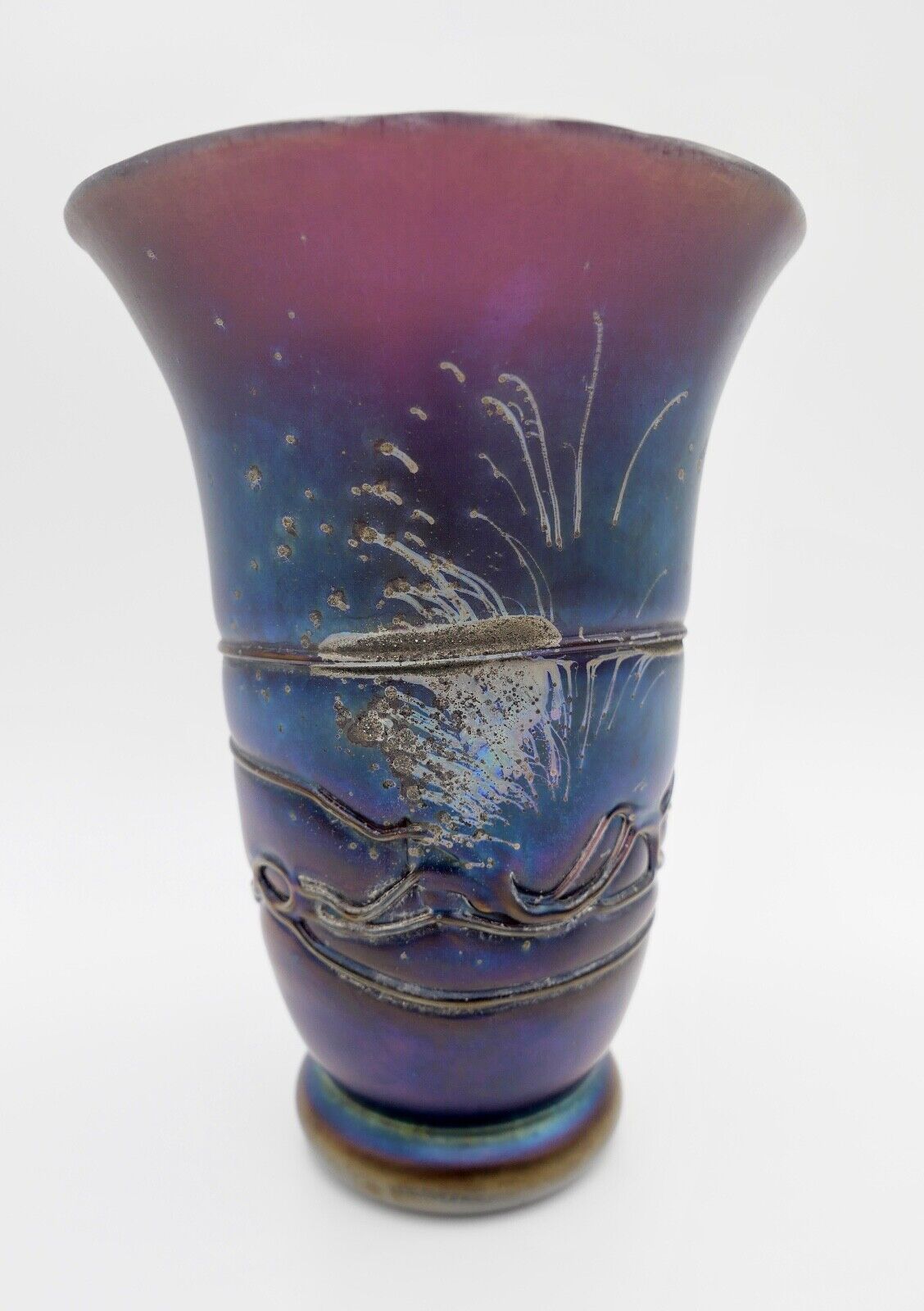 um 1900 Ferdinand von Poschinger Jugendstil Vase Fadendekor antik - Antikhandel-Stuttgart