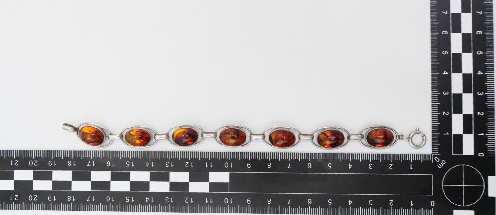 Altes 835 Silber Bernstein Gliederarmband HANDARBEIT Armband - Antikhandel-Stuttgart