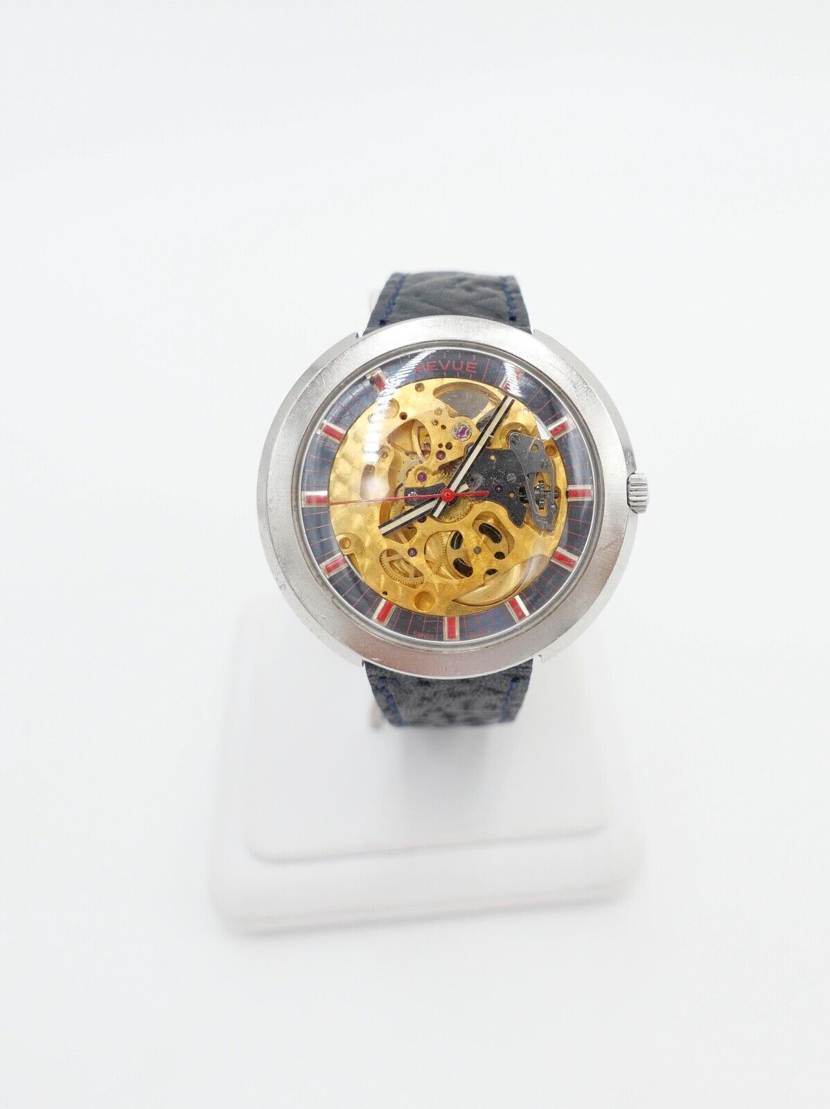 Revue Herren Armbanduhr Skelett Gehäuse Automatic Uhr MSR 1970er Vintage Ø40,7mm - Antikhandel-Stuttgart