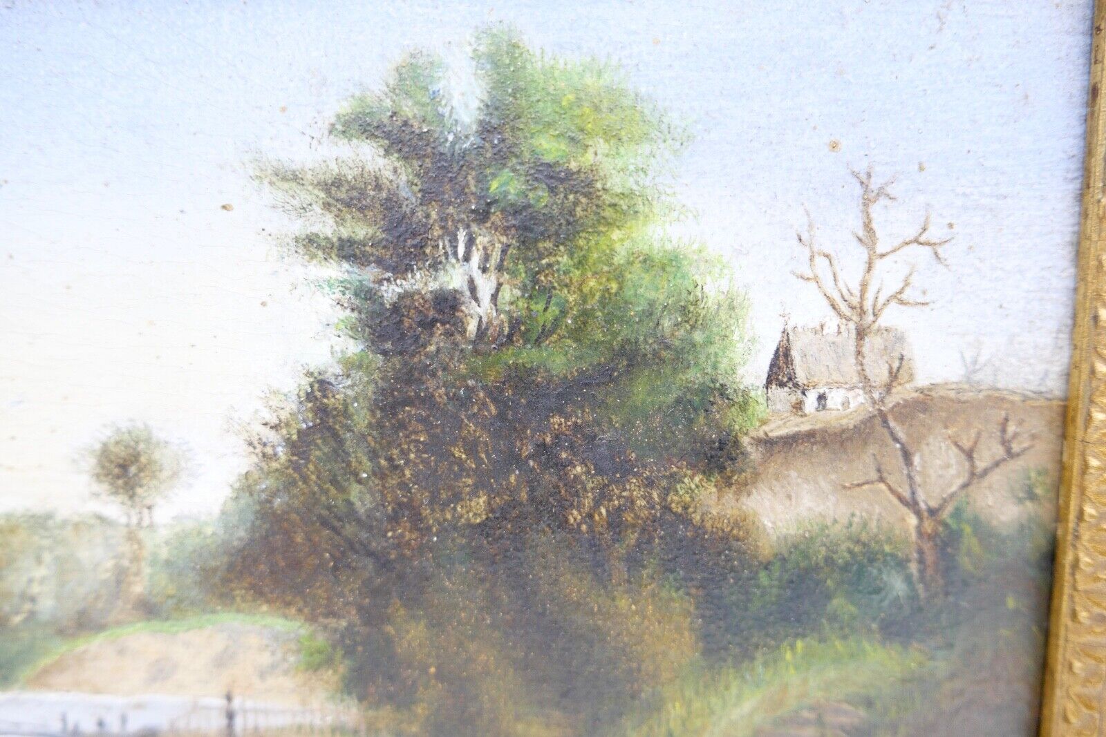 kleines Ölgemälde Öl auf Holz sig. C. Halm Landschaft Dünen Hafen very. Dänemark - Antikhandel-Stuttgart