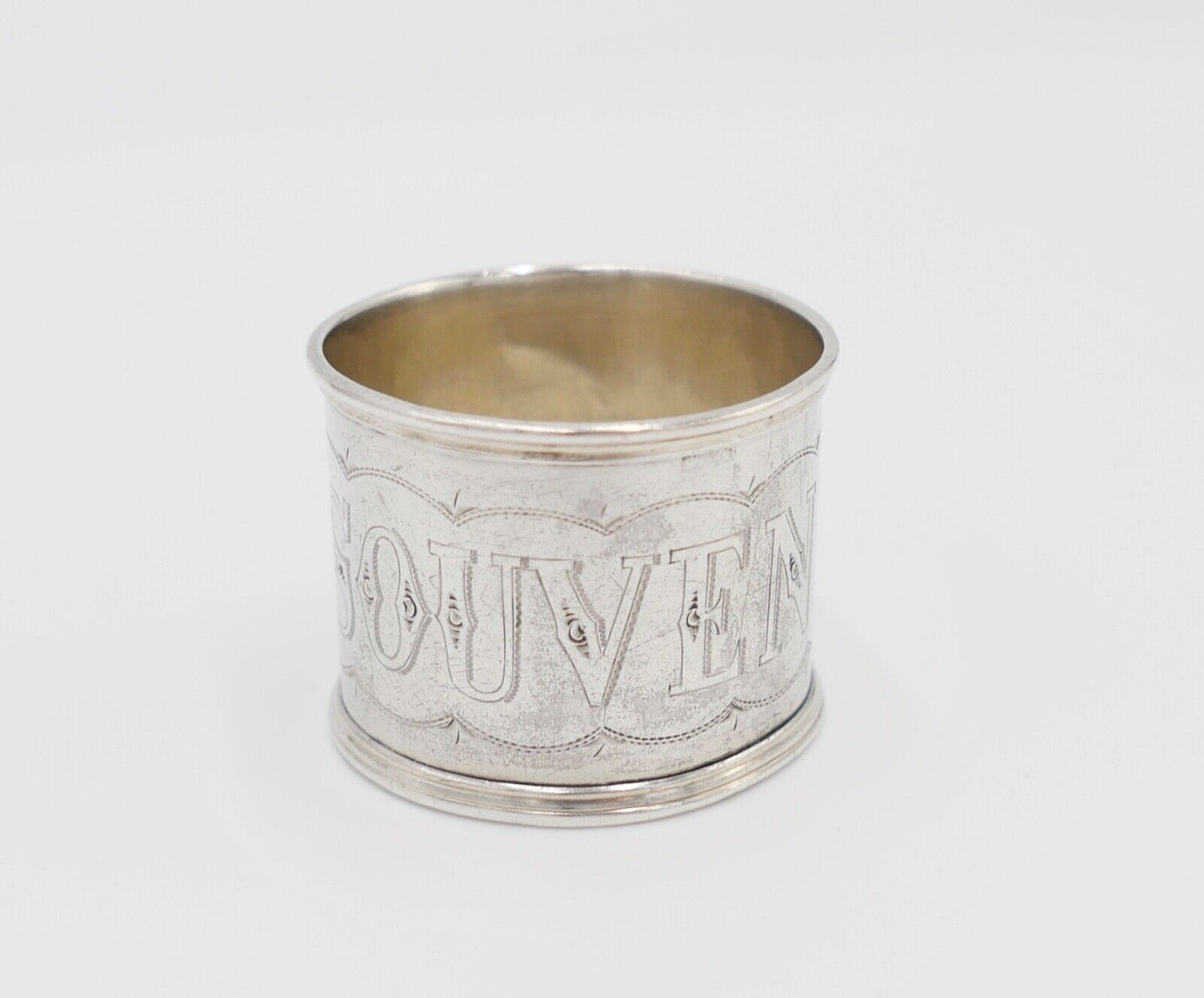 Jugendstil Souvenir Graf Adelskrone neunzackige Krone Serviettenring 800 Silber - Antikhandel-Stuttgart