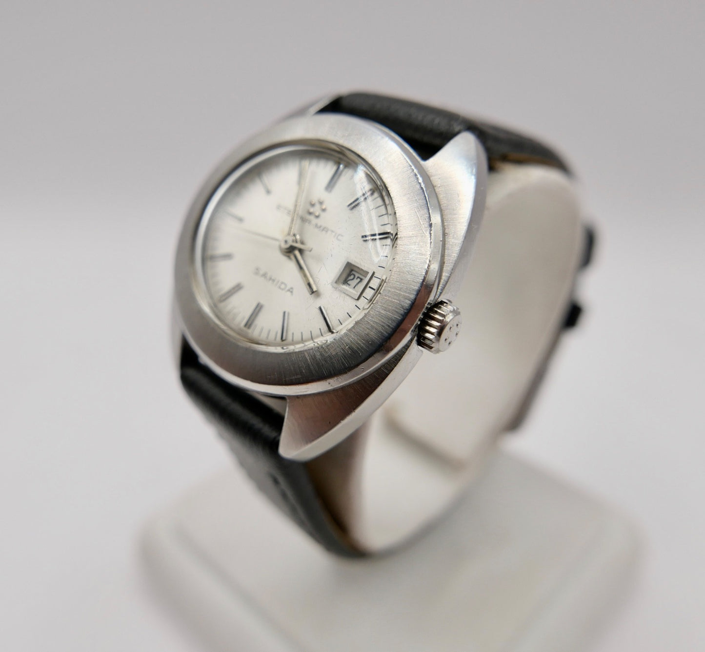 70er Eterna-Matic Sahida Damenuhr Automatic graues Zifferblatt 161T Cal. 12671