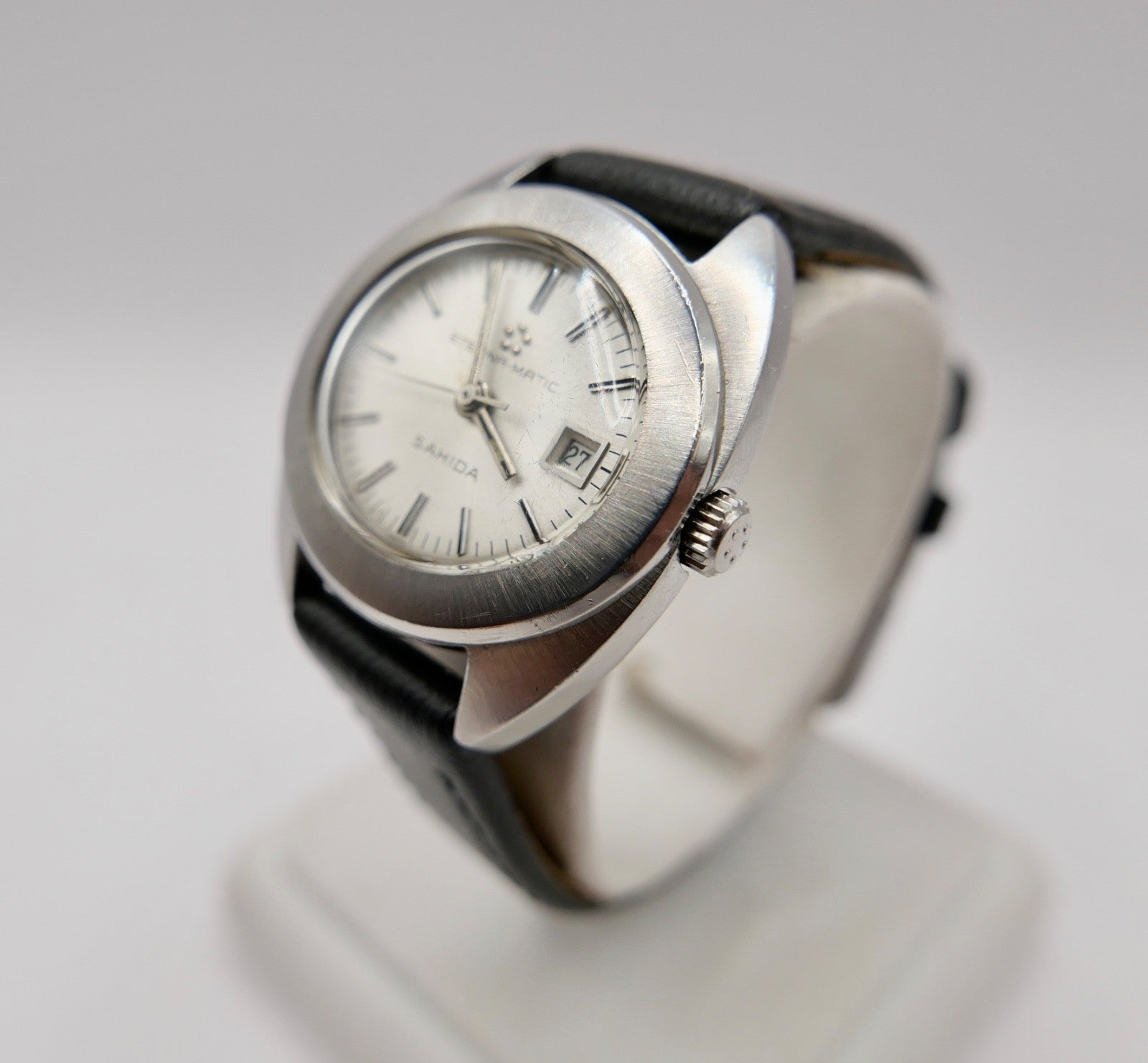 70er Eterna-Matic Sahida Damenuhr Automatic graues Zifferblatt 161T Cal. 12671