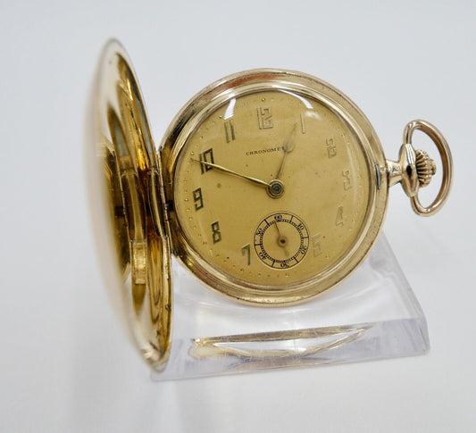 CHRONOMETRE Savonette Taschenuhr Ø 44mm vergoldet BAYARD Ritter - Antikhandel-Stuttgart