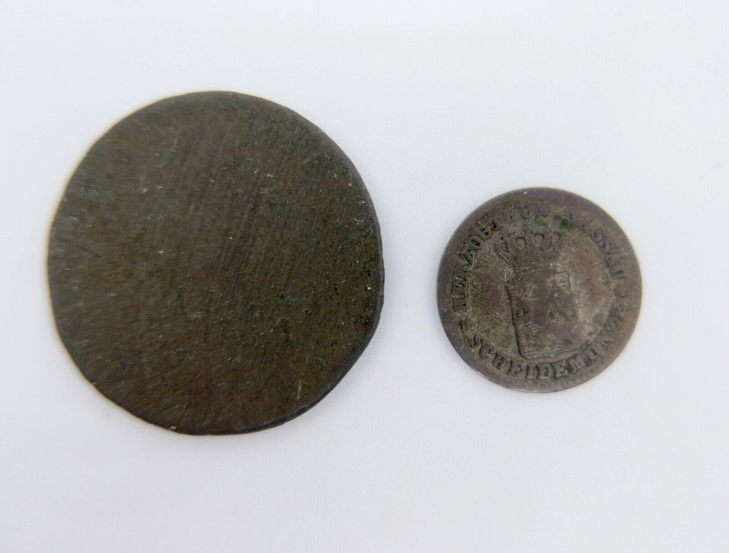 Nassau Hessen-Pfalz 1 Kreuzer 1861 und 1 unbekannt - Antikhandel-Stuttgart