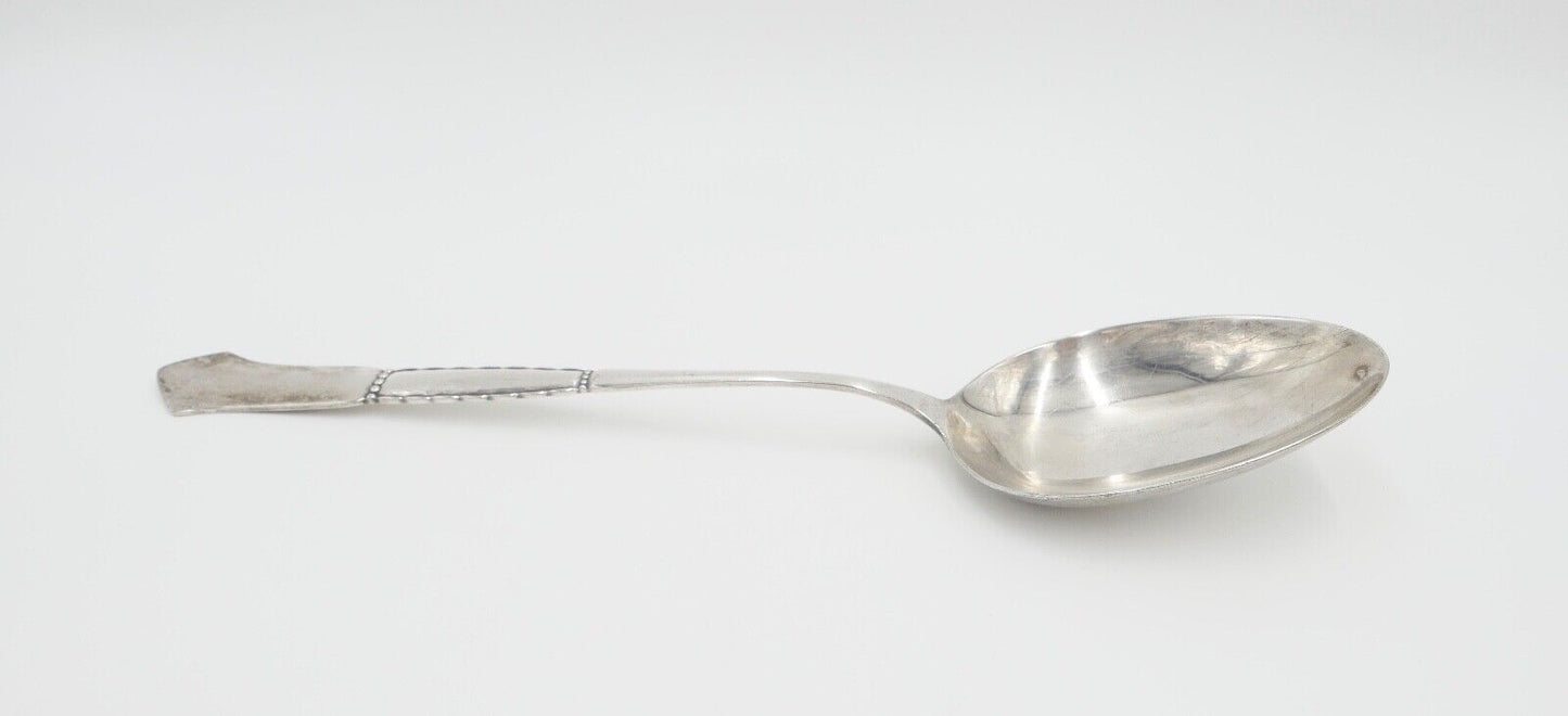 SCF Dänemark 2 Türme XXL Suppenlöffel 36 cm versilbert Monogramm EB gehämmert - Antikhandel-Stuttgart