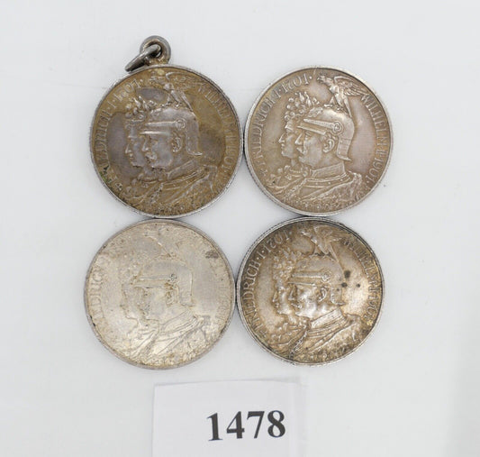 Posten LOT 4x 2 Mark Preussen 200 Jahre Königreich von 1901 Jäger J.105 - Antikhandel-Stuttgart