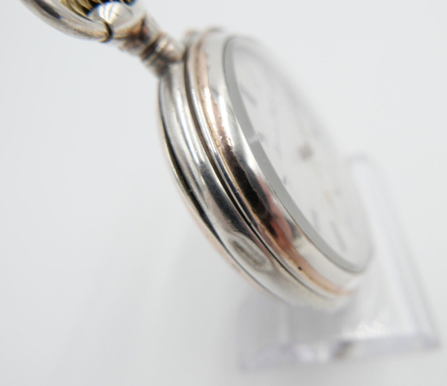 1888 IWC Open Face Kaliber 49 Taschenuhr 800 Silber Ø 50mm - Antikhandel-Stuttgart