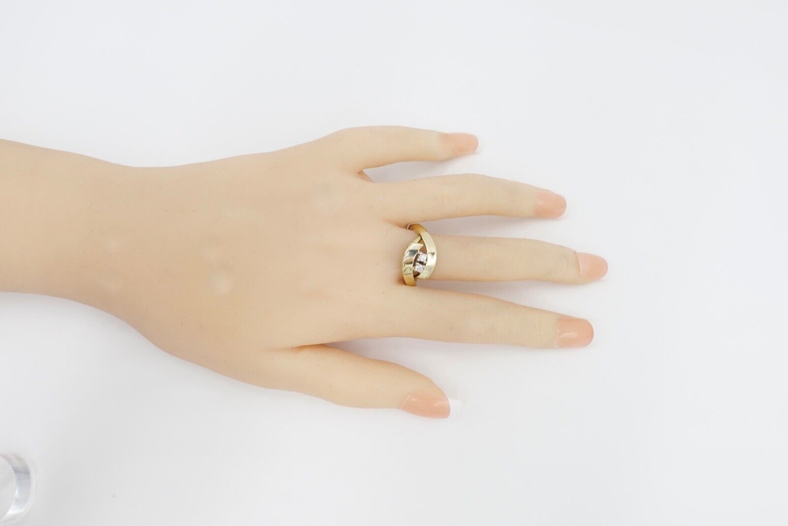 Damen Gelbgold Diamant brillant Ring 0,14 Ct 585 14K Gr. 56-57 - Antikhandel-Stuttgart