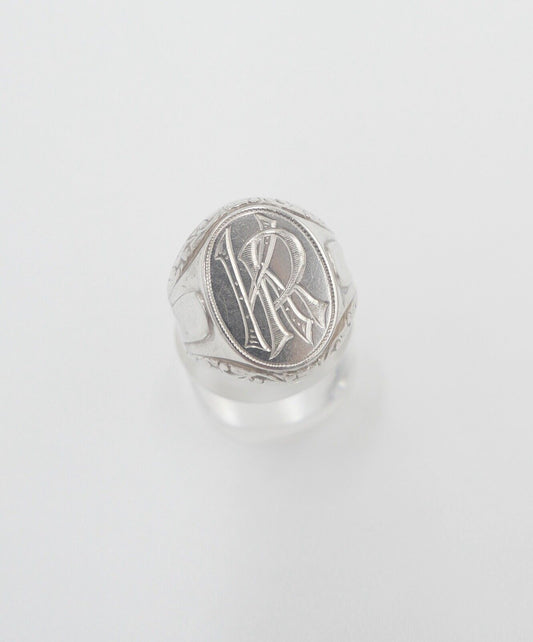 ART DECO Siegelring Monogramm KR Herrenring Ring 835 Silber Gr. 63 - Antikhandel-Stuttgart