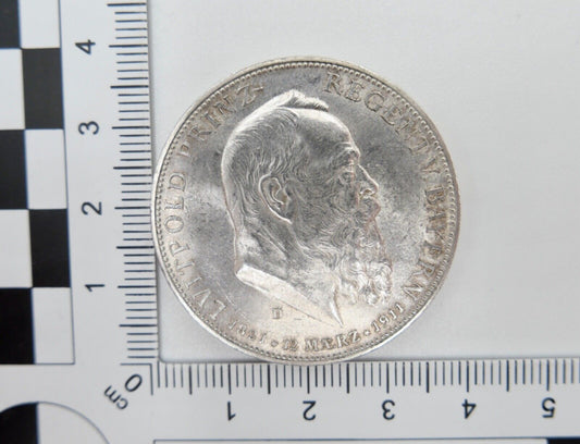 Bayern 5 Mark 1911 D J.50 Jäger Prinzregent Luitpold 90. Geburtstag Silber - Antikhandel-Stuttgart