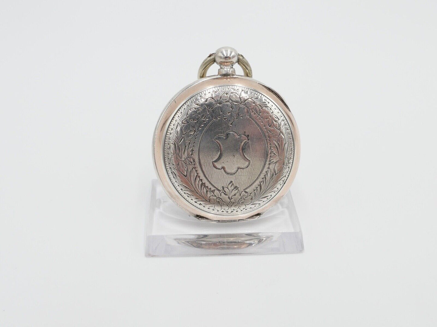 um 1900 Manufacture d´Horlogerie Lion 800 Silber Taschenuhr mit Schlüsselaufzug - Antikhandel-Stuttgart