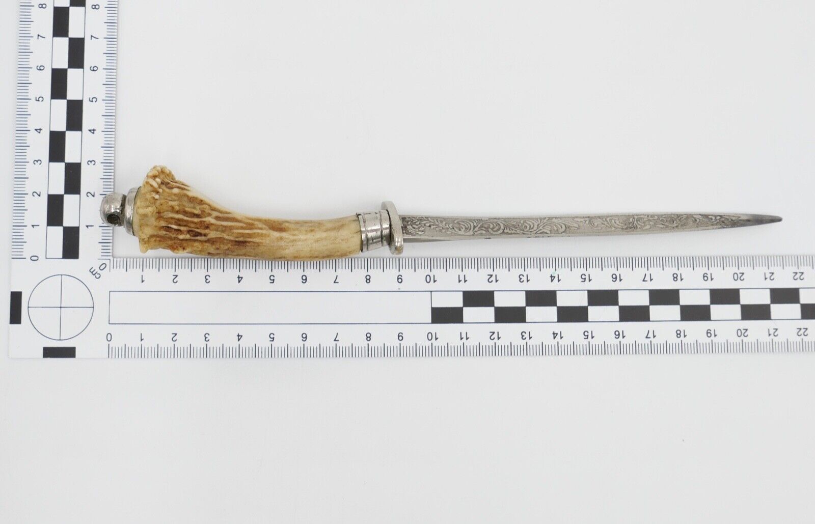 alter Brieföffner Hirschgeweih Griff A. Aragon JP Garcia 18 Oaxaca Mexico - Antikhandel-Stuttgart