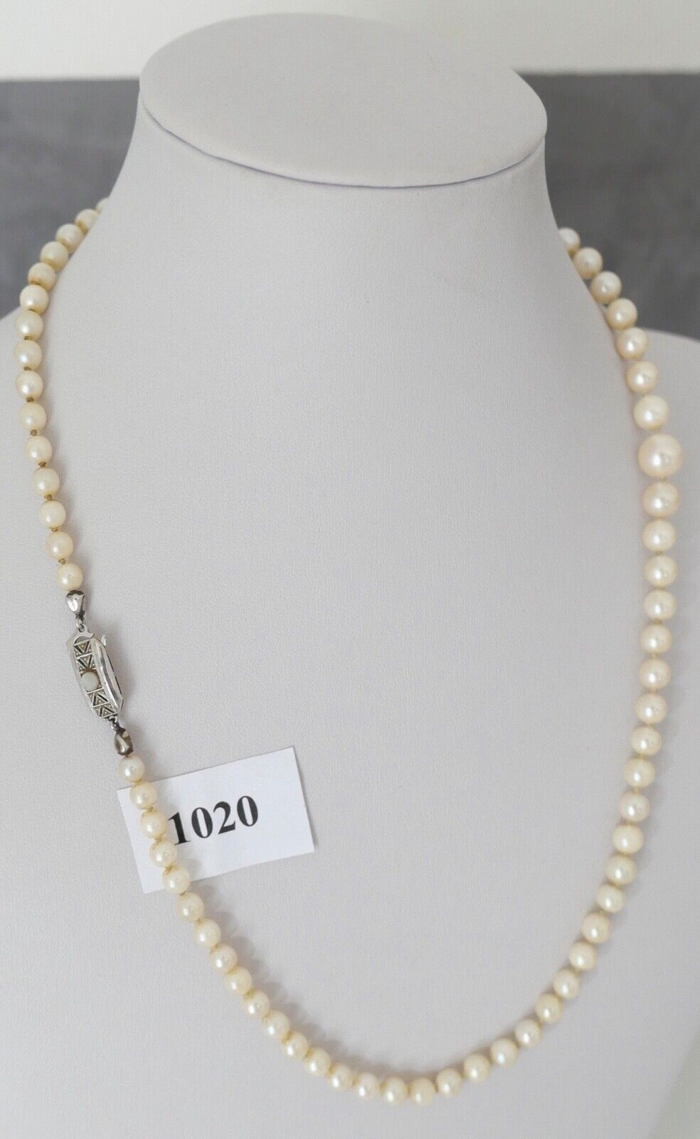 Perlenkette Collier AKOYA ZUCHTPERLE Gold 585 / 14K pearl Ø 4,6 bis 8,3 mm 51 cm - Antikhandel-Stuttgart