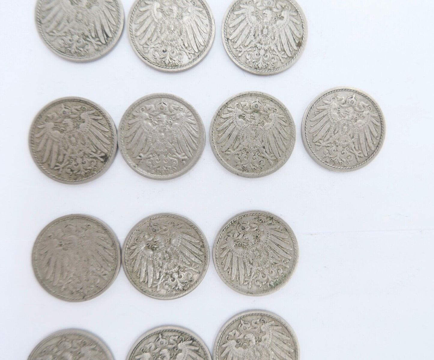 46x 5 Pfennig 1906 - 1914 A D F G großer Adler Jäger J.12 ss - stg - Antikhandel-Stuttgart