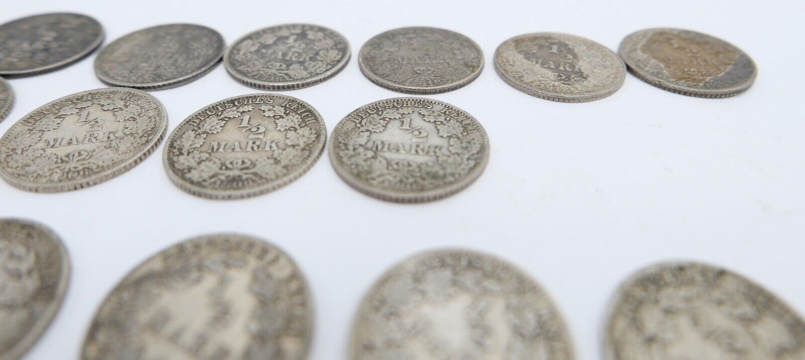 18x 1/2 Mark Jäger 16 / J.16 Silber 1905-1918 ss-stg sehr schön - Stempelglanz - Antikhandel-Stuttgart
