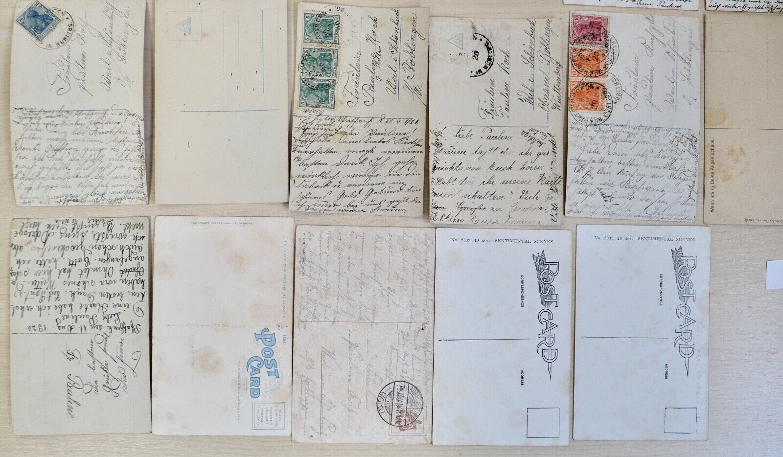 antike Ansichtskarten Postkarten Briefmarken LIEBE VERLIEBT deutsches Reich USA - Antikhandel-Stuttgart