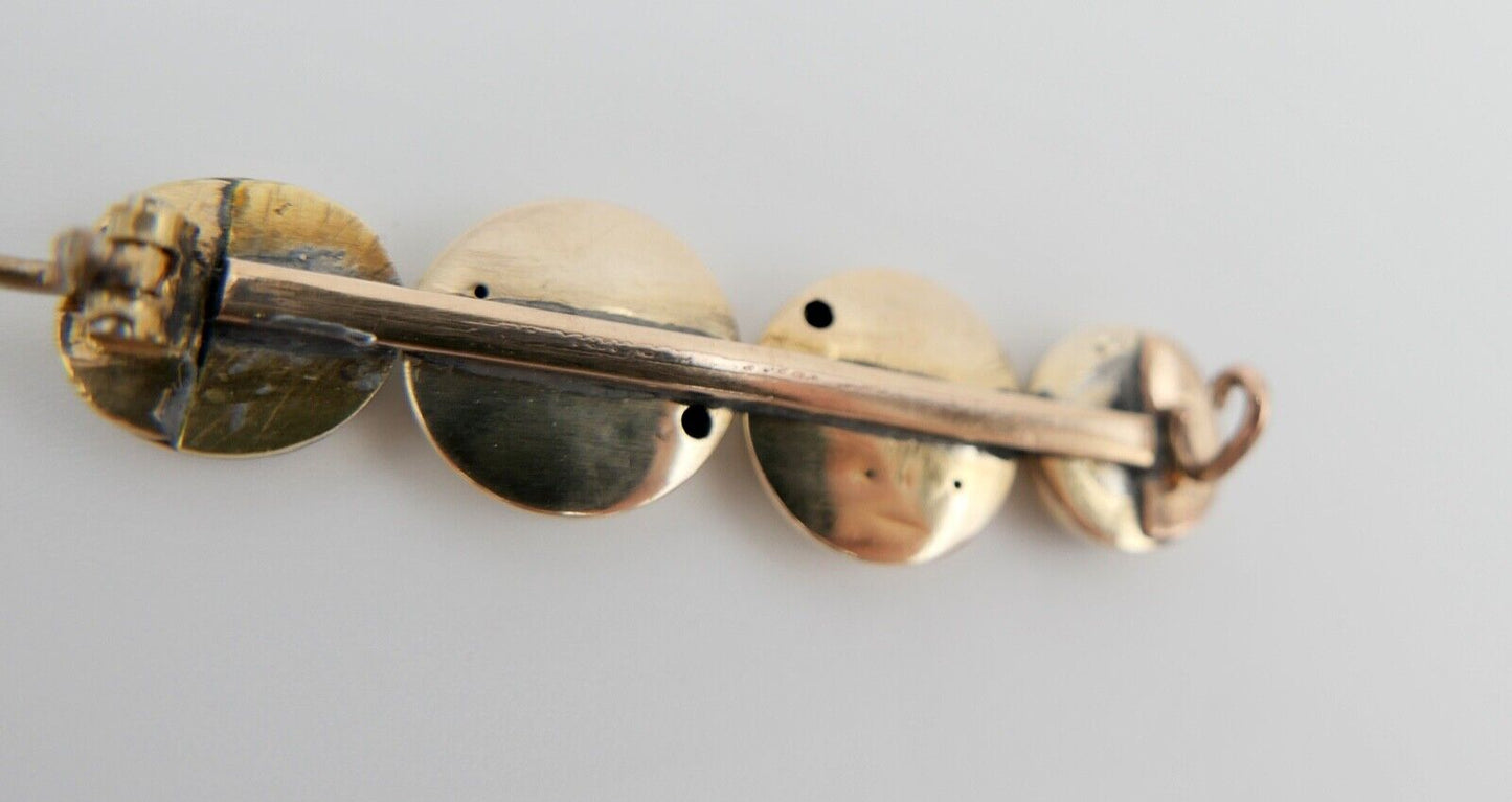 Antike Biedermeier Brosche um 1850 in 585 14K Gold Onyx mit Stern Motiv - Antikhandel-Stuttgart