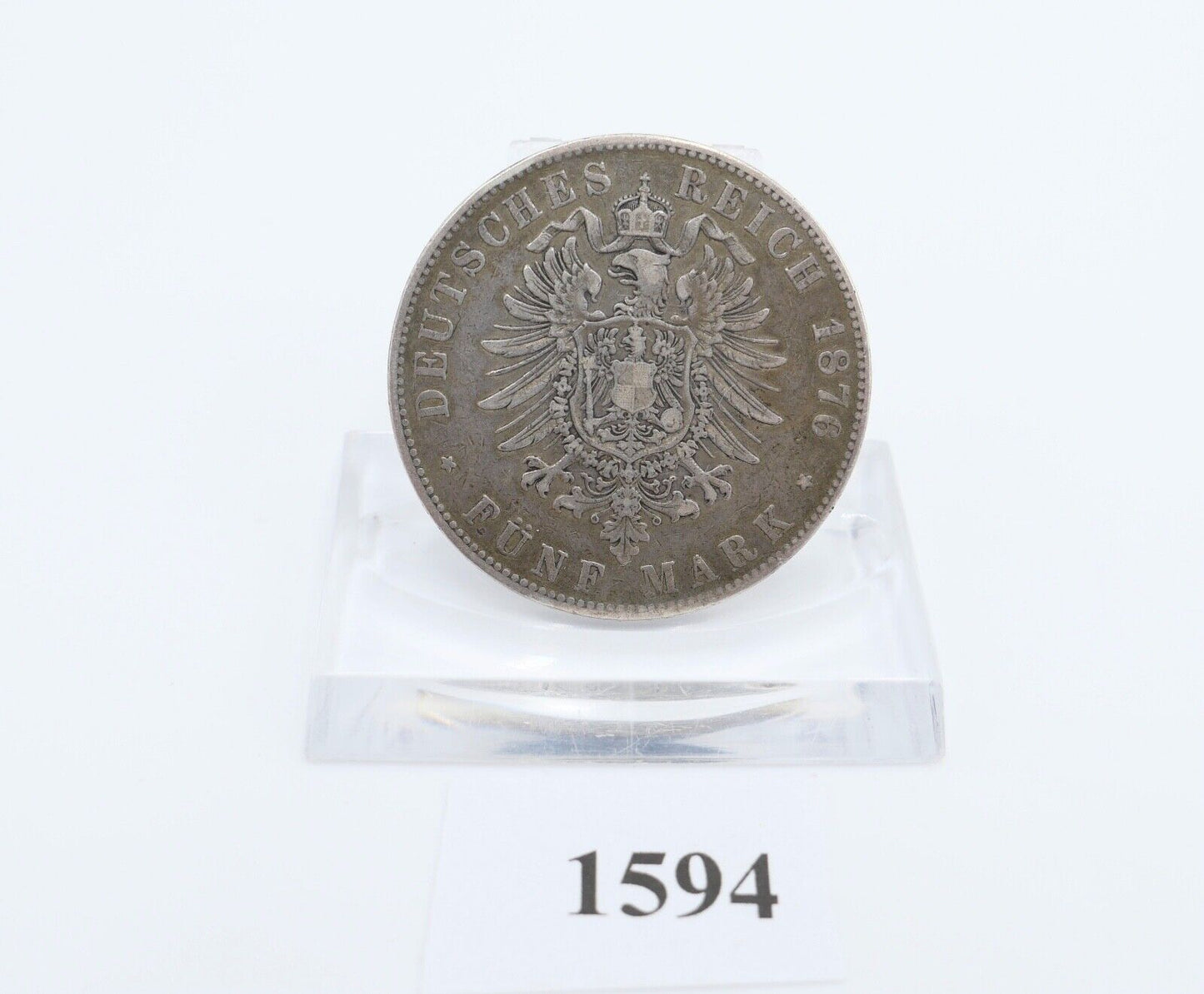 5 Mark 1876 G Jäger J.27 Baden Großherzog Friedrich ss-vz - Antikhandel-Stuttgart