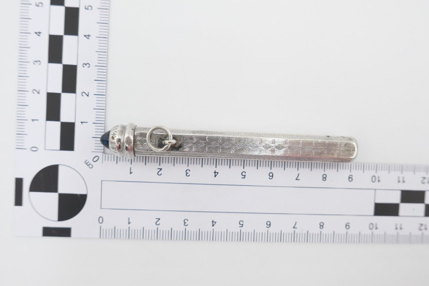 830 Silber vermutlich Cartier Stift Kugelschreiber Blauer Stein - Antikhandel-Stuttgart