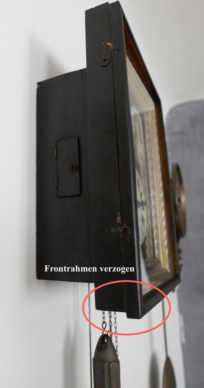 BIEDERMEIER antike Rahmenuhr Bilderuhr Wanduhr Portrait Frauen römische Ziffern - Antikhandel-Stuttgart