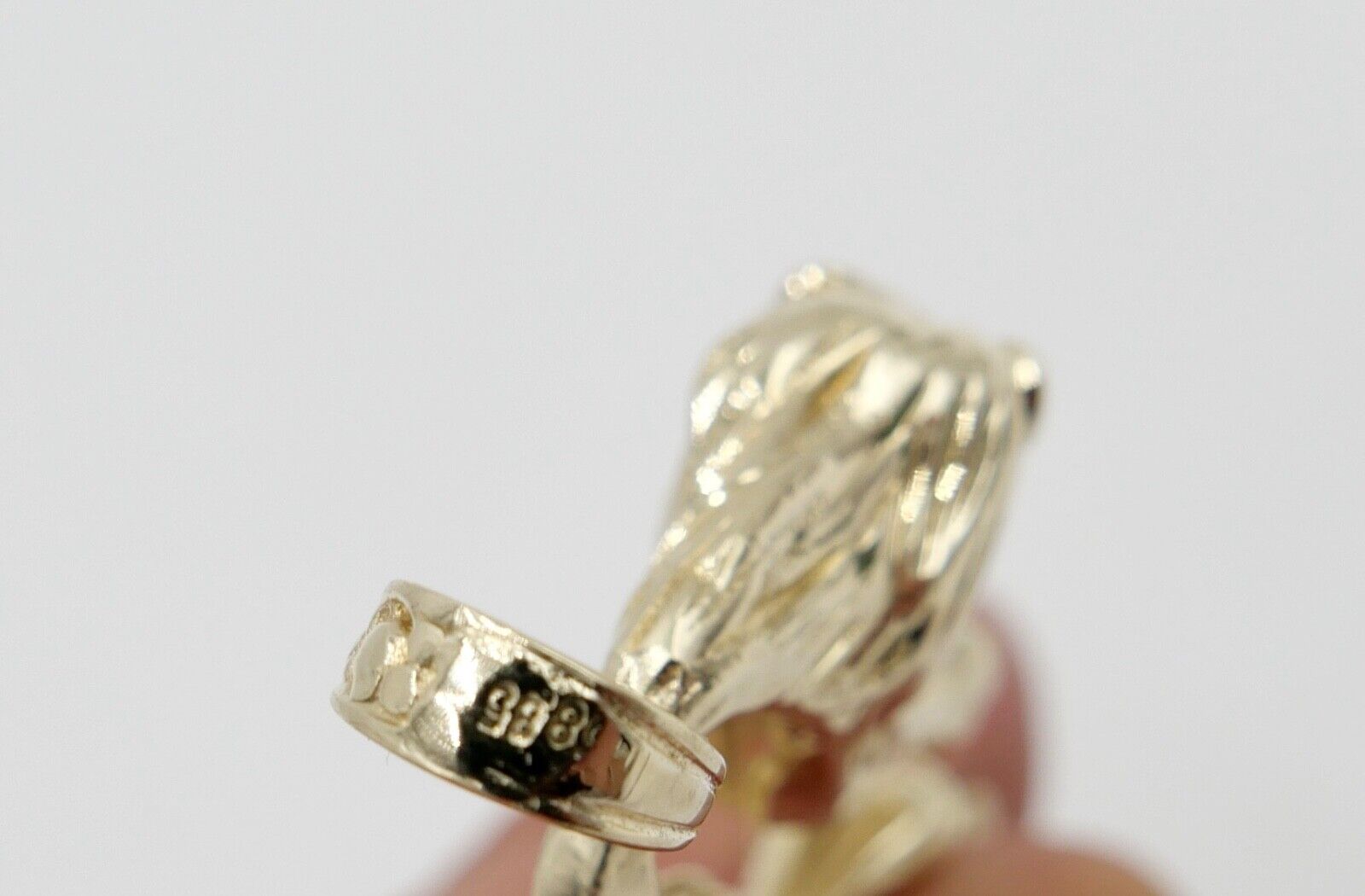 Massiver Gold Anhänger LÖWE Brillanten & Smaragd 585 14K Gelbgold 1,06 Ct 1980er - Antikhandel-Stuttgart