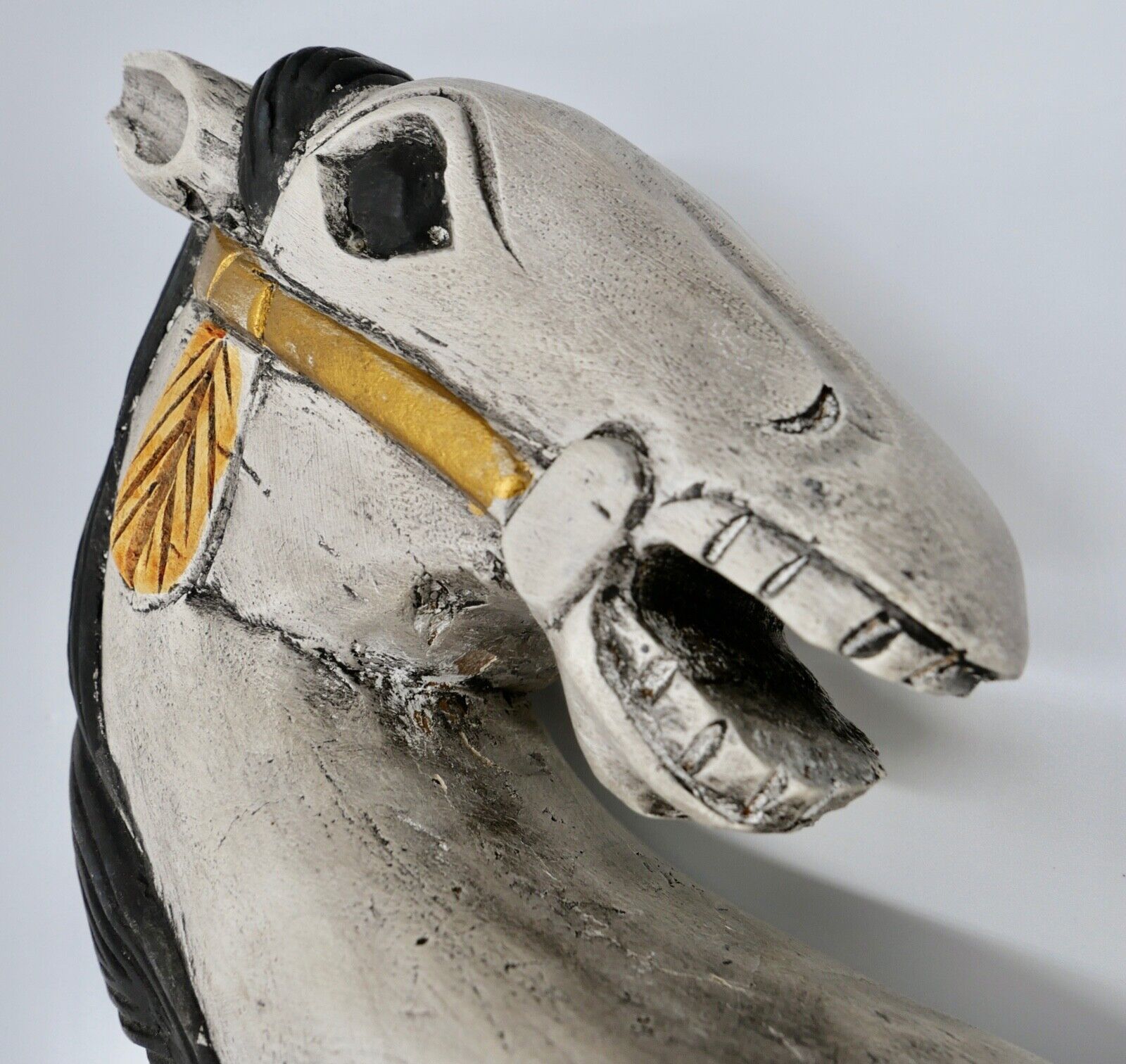 Altes massives Holzpferd 51x49 cm vermutlich Unikat 4,5 Kg - Antikhandel-Stuttgart