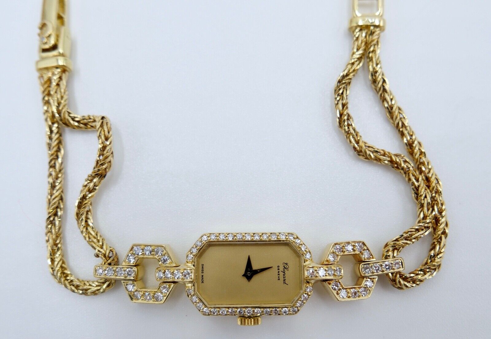 Chopard L.U.C. Damen 750 Gelbgold Armbanduhr 20x13mm 71 Brillanten 1,06 Ct G3736 - Antikhandel-Stuttgart