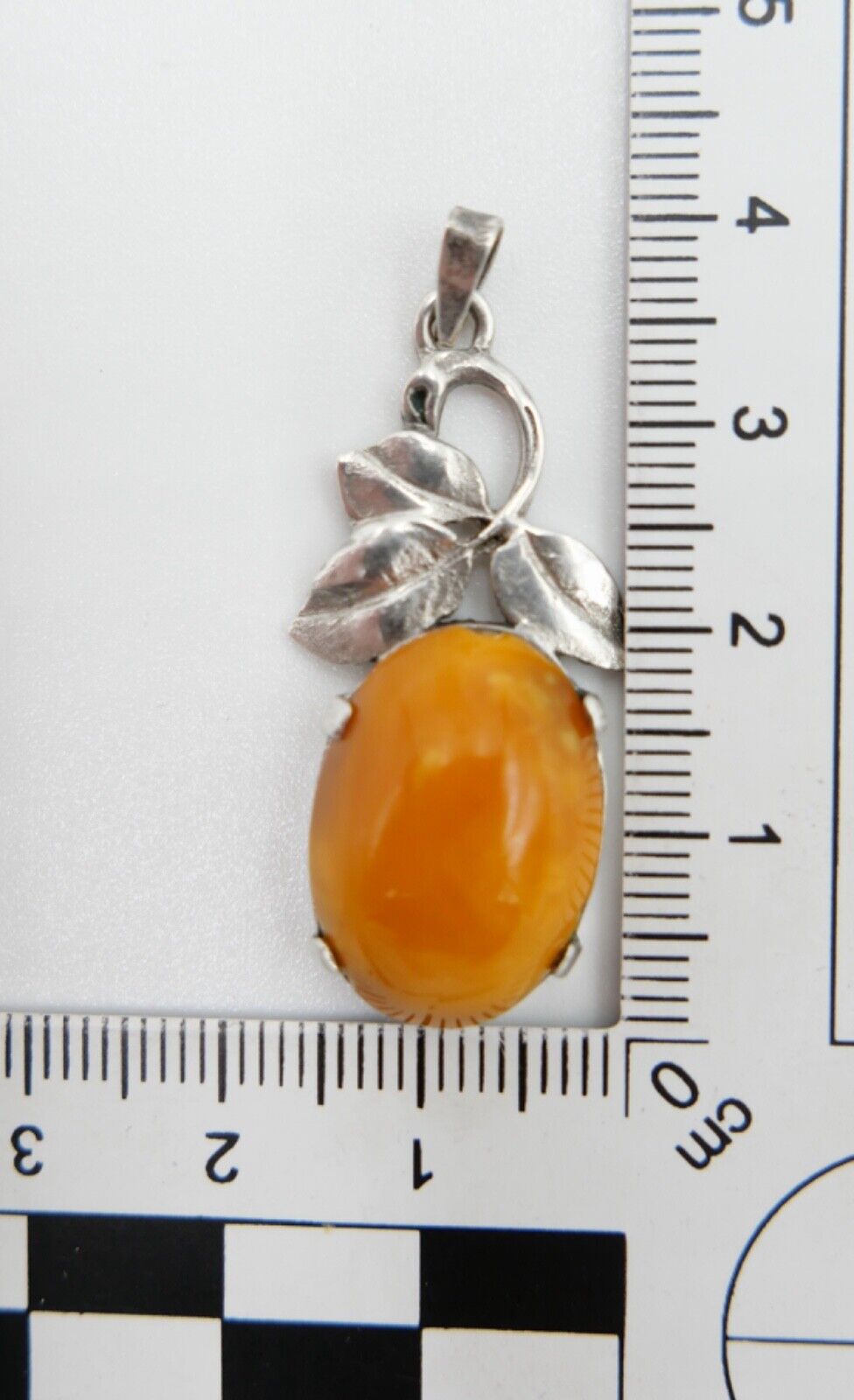 Floraler 830 Silber Bernstein butterscotch Anhänger - Antikhandel-Stuttgart