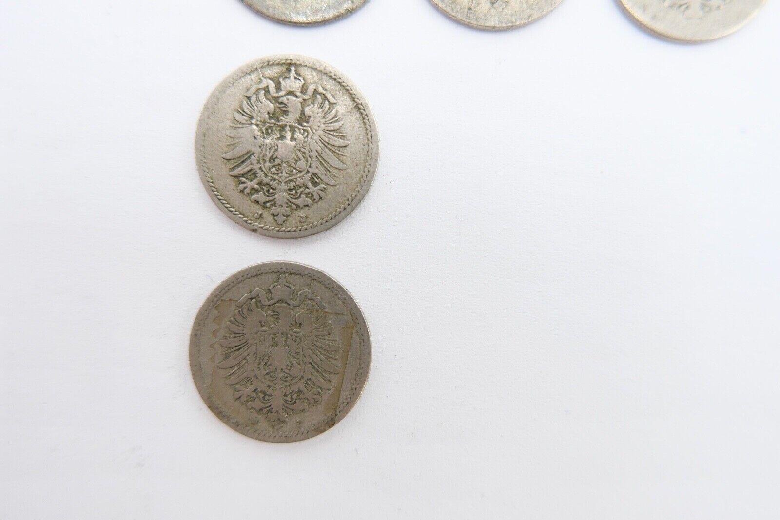 8x 5 Pfennig 1874-1888 Kaiserreich Jäger J.3 ge-s - Antikhandel-Stuttgart