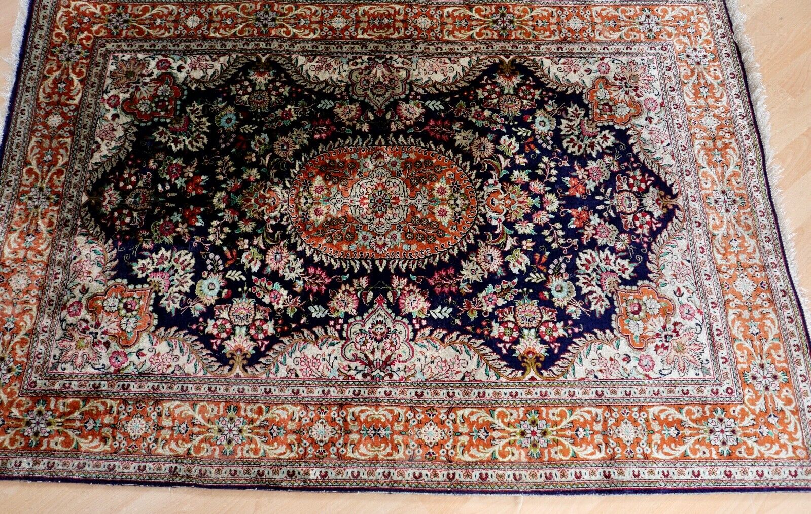 Orientteppich Perserteppich Ghom Seide Handgeknüpft 10x10 KN 152x96cm 1. Mio - Antikhandel-Stuttgart