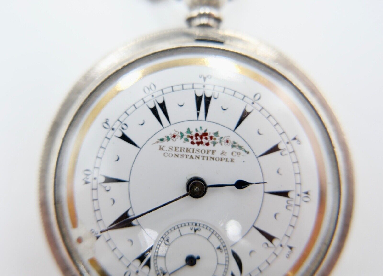 Antike Savonette Taschenuhr K. Serkisoff & Co 800 Silber Constantinople BILLODES - Antikhandel-Stuttgart
