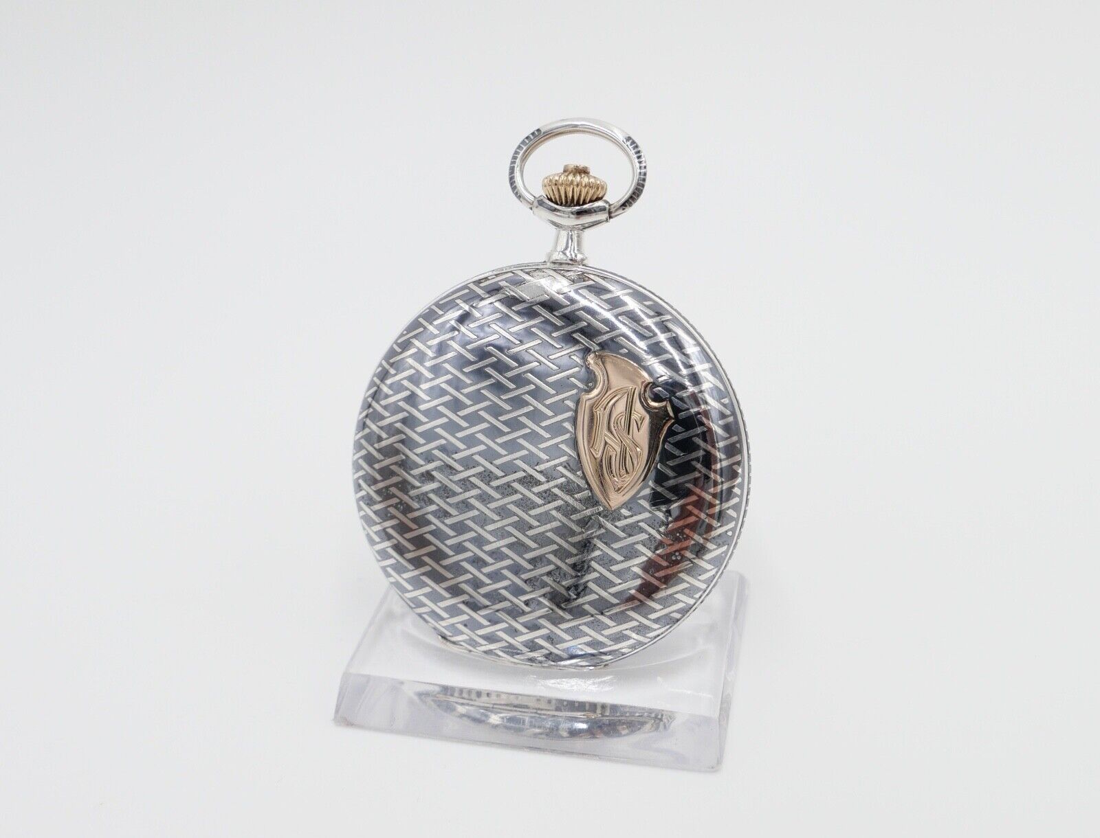 1901-1949 ART DECO SAVONETTE Taschenuhr HAVILA pocket watch Halbmond Krone Silbe - Antikhandel-Stuttgart