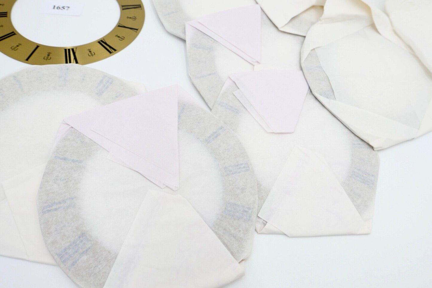 18x Zifferblatt Zahnreif Ø 140 mm NEU Messing für Kaminuhr Wanduhr Regulator usw - Antikhandel-Stuttgart