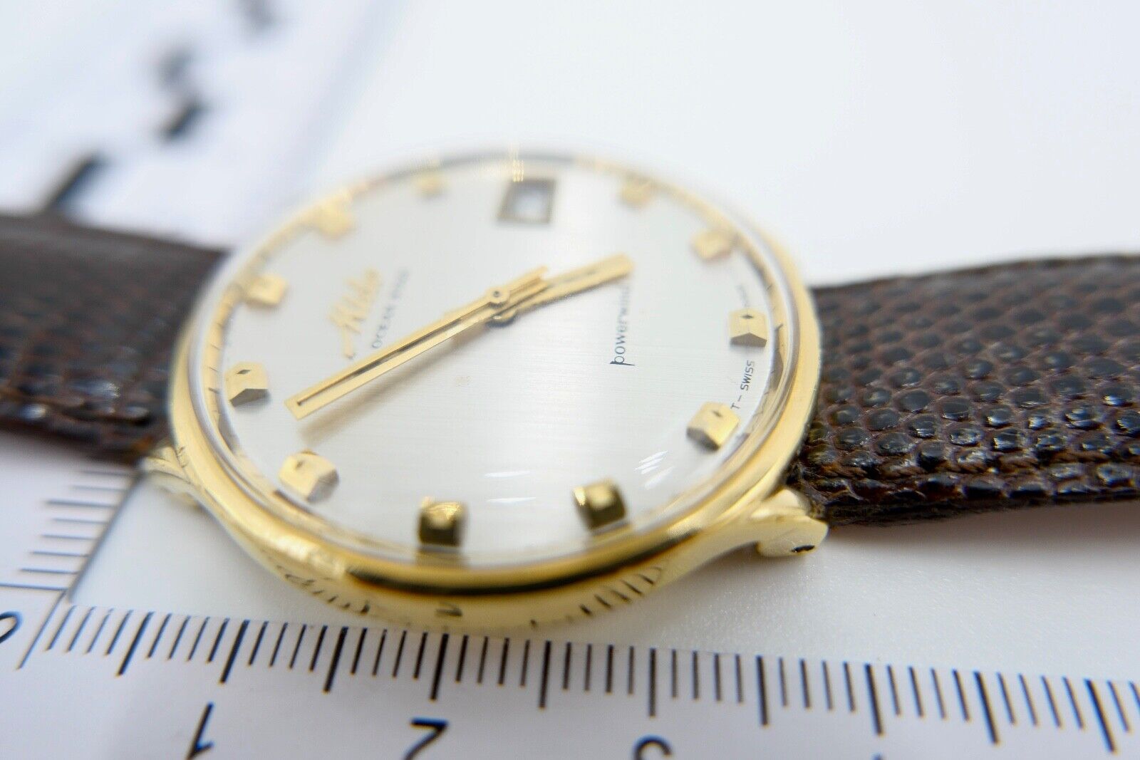 Mido OCEAN STAR powerwind Automatic 5057 vergoldet Ø 36mm Herren Armbanduhr 60er - Antikhandel-Stuttgart