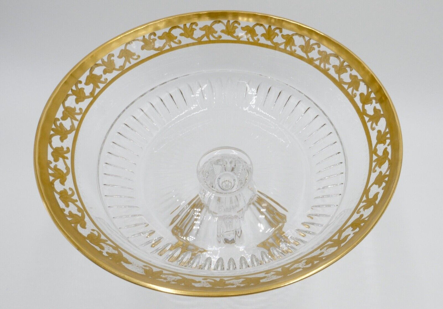 Saint Louis France CALLOT Aufsatzschale Fußschale Schale Goldrand Bodenmarke - Antikhandel-Stuttgart