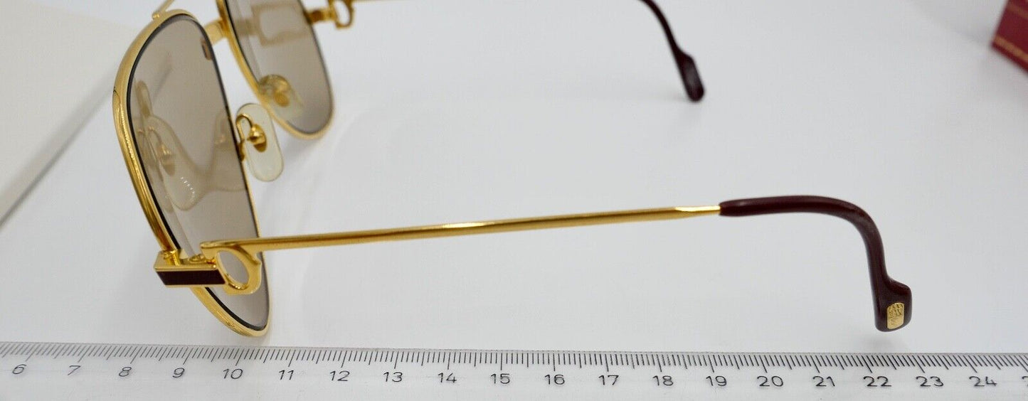 Must de Cartier VENDOME LAQUE 140 59/16 Sonnenbrille / Brille Gold 1980er Etui - Antikhandel-Stuttgart