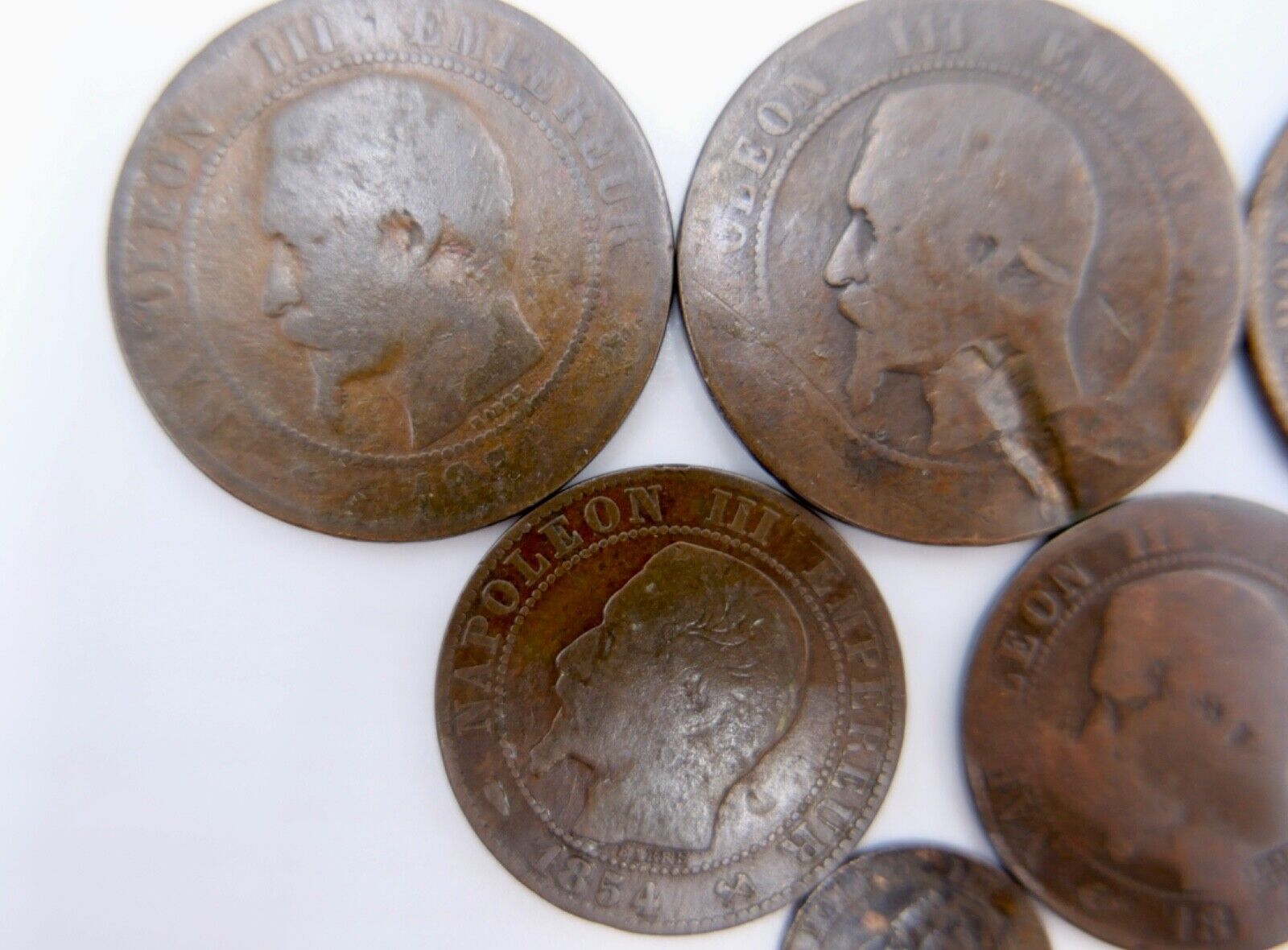 Lot Posten Frankreich Napoleon III 1854-1862 on Cinq Dix 1 5 10 Centimes - Antikhandel-Stuttgart