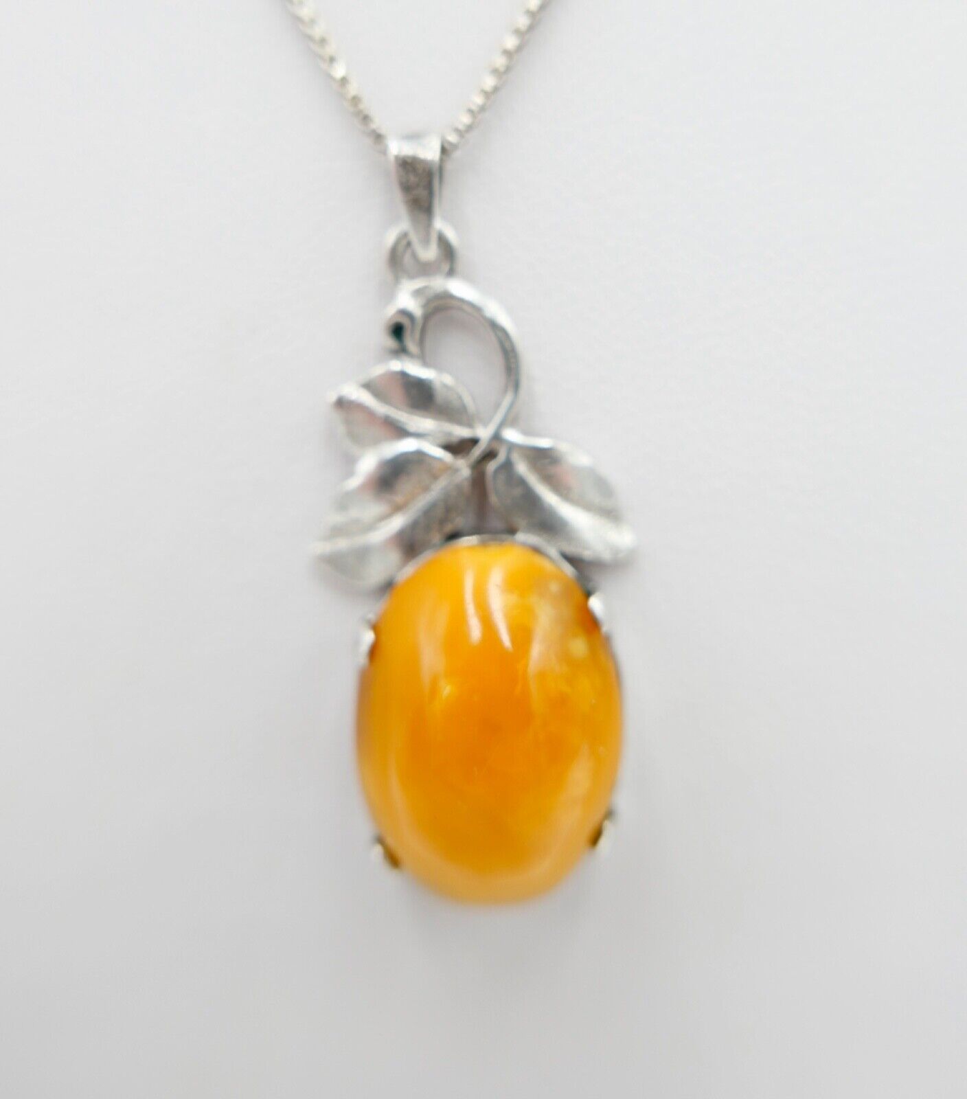 Floraler 830 Silber Bernstein butterscotch Anhänger - Antikhandel-Stuttgart