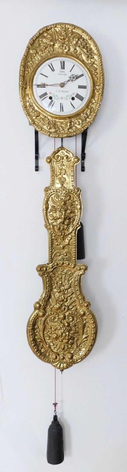 Franzözische Wanduhr Comtoise Burgunderuhr Selva Ceillier á St. Chamond - Antikhandel-Stuttgart