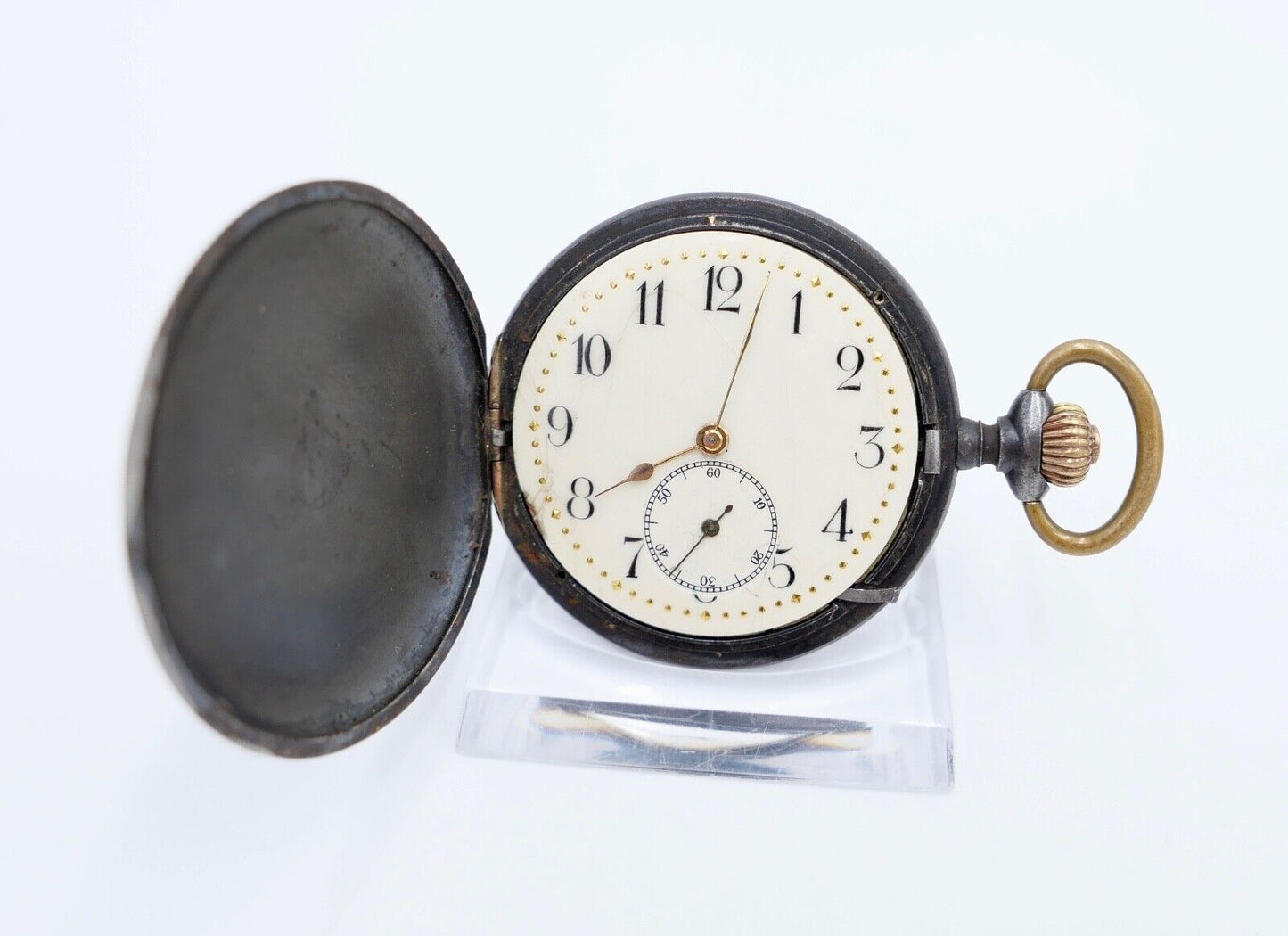 Antike Taschenuhr TAVANNES Ø 48 mm Emaille Zifferblatt - Antikhandel-Stuttgart