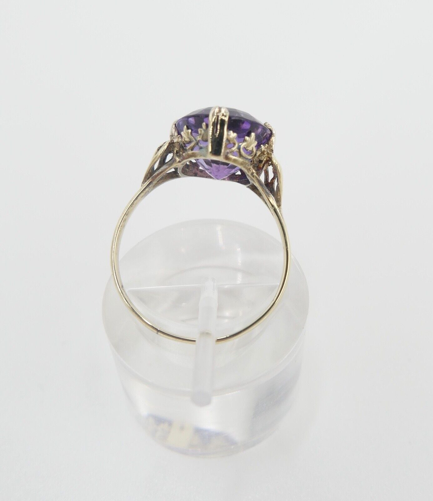antik um 1900 Damenring mit lila Amethyst Ring 2,87 Gr Gold 585 / 14K Gr. 59 - Antikhandel-Stuttgart